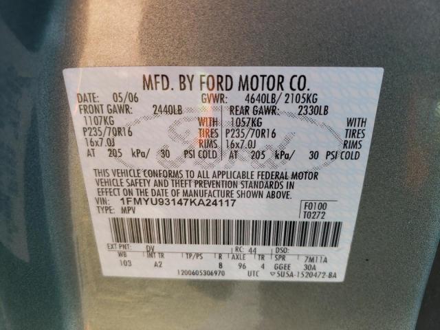 Photo 10 from auction – 2007 FORD ESCAPE XLT with VIN 1FMYU93147KA24117