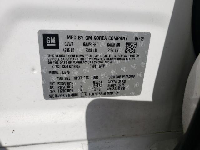 Photo 10 from auction – 2020 CHEVROLET TRAX 1LT with VIN KL7CJLSB3LB018945