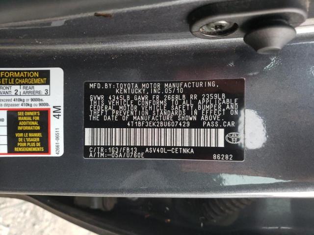 Photo 10 from auction – 2011 TOYOTA CAMRY BASE with VIN 4T1BF3EK2BU607429
