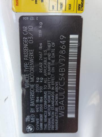 Photo 10 from auction – 2011 BMW 128 I with VIN WBAUL7C54BVJ78649