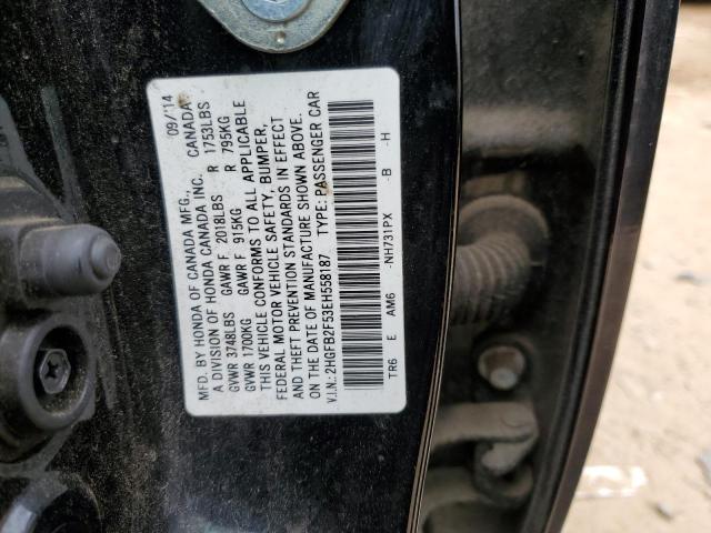 Photo 10 from auction – 2014 HONDA CIVIC LX with VIN 2HGFB2F53EH558187