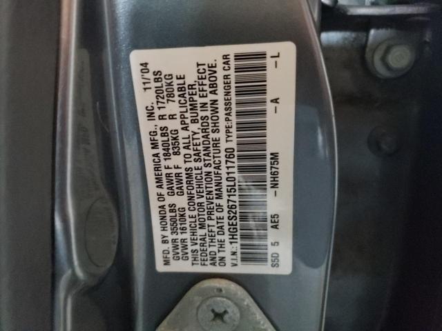 Photo 10 from auction – 2005 HONDA CIVIC EX with VIN 1HGES26715L011760
