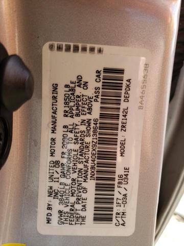 Photo 10 from auction – 2009 TOYOTA COROLLA with VIN 1NXBU40EX9Z138646