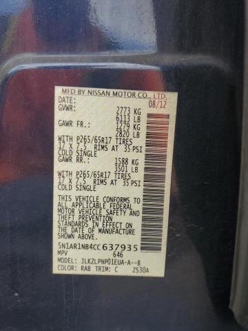Photo 10 from auction – 2012 NISSAN PATHFINDER with VIN 5N1AR1NB4CC637935