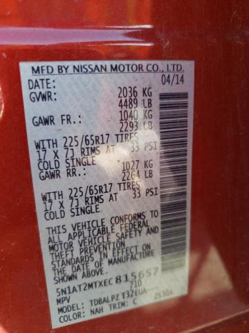 Photo 10 from auction – 2014 NISSAN ROGUE S with VIN 5N1AT2MTXEC815657