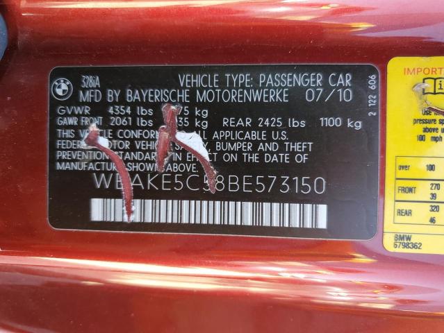 Photo 10 from auction – 2011 BMW 328 I SULE with VIN WBAKE5C58BE573150