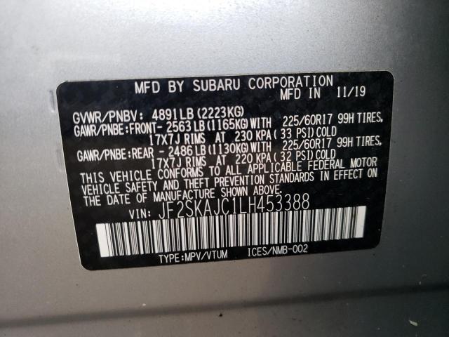Photo 10 from auction – 2020 SUBARU FORESTER P with VIN JF2SKAJC1LH453388