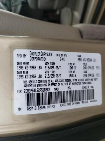 Photo 10 from auction – 2002 CHRYSLER TOWN & COU with VIN 2C8GP54L32R518302