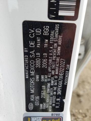 Photo 10 from auction – 2017 KIA FORTE LX with VIN 3KPFK4A7XHE021027