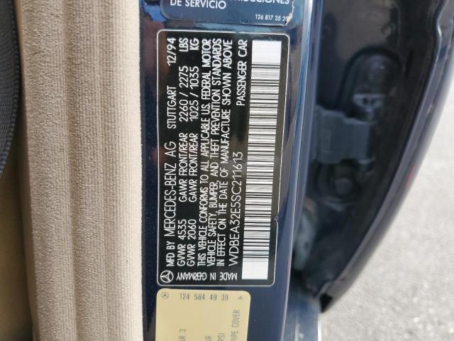 Photo 10 from auction – 1995 MERCEDES-BENZ E 320 BASE with VIN WDBEA32E5SC211613