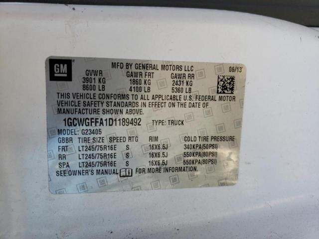 Photo 10 from auction – 2013 CHEVROLET EXPRESS G2 with VIN 1GCWGFFA1D1189492