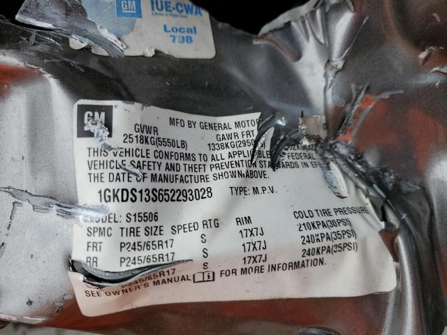 Photo 10 from auction – 2005 GMC ENVOY with VIN 1GKDS13S652293028