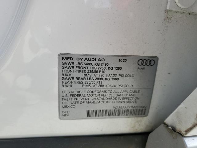 Photo 10 from auction – 2021 AUDI Q5 PREMIUM with VIN WA1BAAFY1M2019900