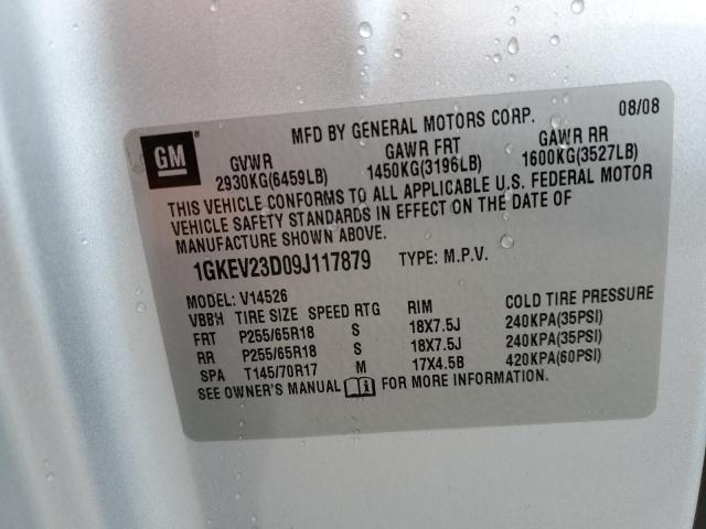 Photo 10 from auction – 2009 GMC ACADIA SLT with VIN 1GKEV23D09J117879