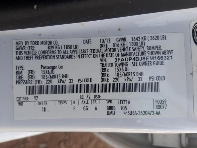 Photo 10 from auction – 2014 FORD FIESTA SE with VIN 3FADP4BJ8EM166321