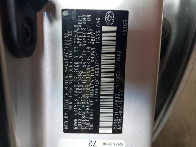 Photo 10 from auction – 2010 TOYOTA CAMRY BASE with VIN 4T4BF3EK1AR007151