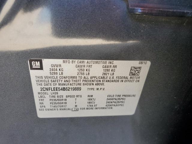 Photo 10 from auction – 2011 CHEVROLET EQUINOX LT with VIN 2CNFLEE54B6219889