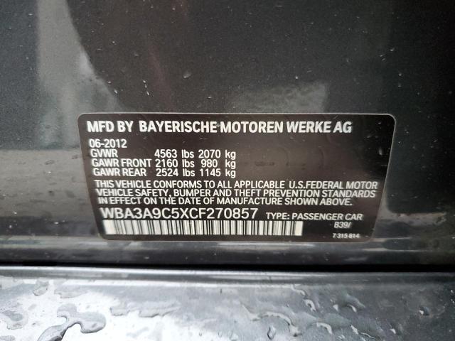 Photo 10 from auction – 2012 BMW 335 I with VIN WBA3A9C5XCF270857