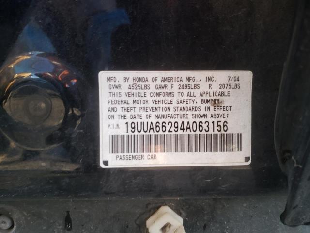 Photo 10 from auction – 2004 ACURA TL with VIN 19UUA66294A063156