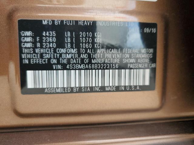 Photo 10 from auction – 2011 SUBARU LEGACY 2.5 with VIN 4S3BMBA68B3223156