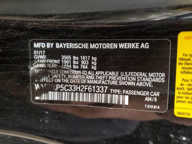 Photo 10 from auction – 2017 MINI COOPER with VIN WMWXP5C33H2F61337
