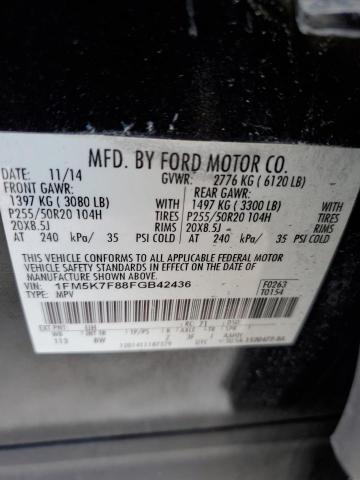 Photo 10 from auction – 2015 FORD EXPLORER L with VIN 1FM5K7F88FGB42436