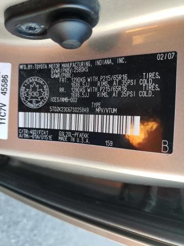 Photo 10 from auction – 2007 TOYOTA SIENNA CE with VIN 5TDZK23C67S025849