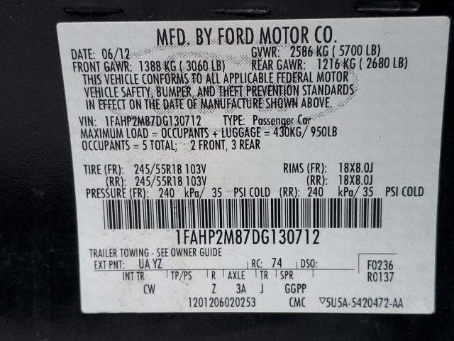 Фото 10 с аукциона – 2013 FORD TAURUS POL с VIN 1FAHP2M87DG130712