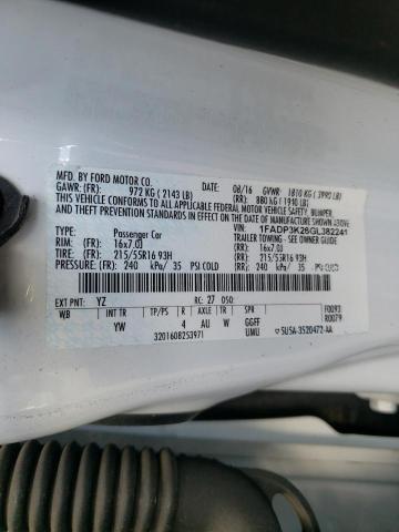 Photo 10 from auction – 2016 FORD FOCUS SE with VIN 1FADP3K26GL382241
