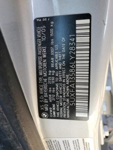 Zdjęcie 10 z aukcji – 2006 BMW X5 3.0I z VIN 5UXFA13586LY28341