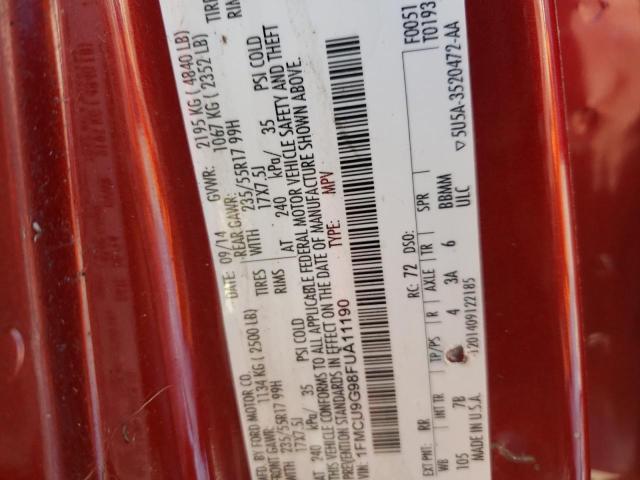Photo 10 from auction – 2015 FORD ESCAPE SE with VIN 1FMCU9G98FUA11190