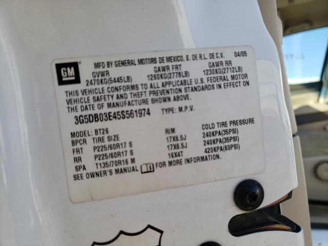 Photo 10 from auction – 2005 BUICK RENDEZVOUS with VIN 3G5DB03E45S561974