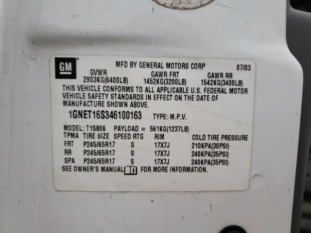 Photo 10 from auction – 2004 CHEVROLET TRAILBLAZE with VIN 1GNET16S346100163