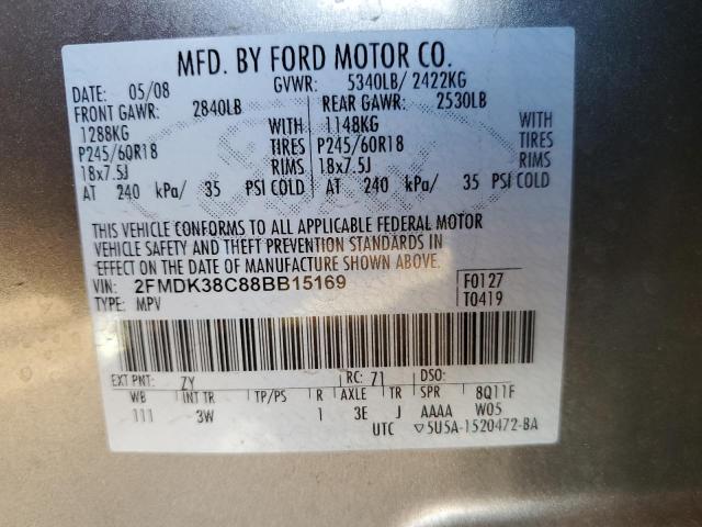 Photo 10 from auction – 2008 FORD EDGE SEL with VIN 2FMDK38C88BB15169