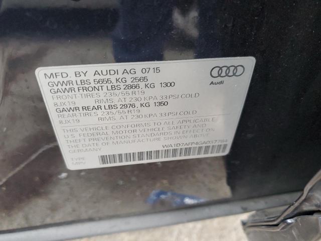 Photo 10 from auction – 2016 AUDI Q5 PREMIUM with VIN WA1D7AFP4GA037784