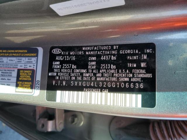 Foto 10 de la subasta – 2016 KIA OPTIMA EX con VIN 5XXGU4L32GG106636