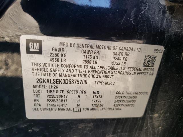 Photo 10 from auction – 2013 GMC TERRAIN SL with VIN 2GKALSEK0D6375700