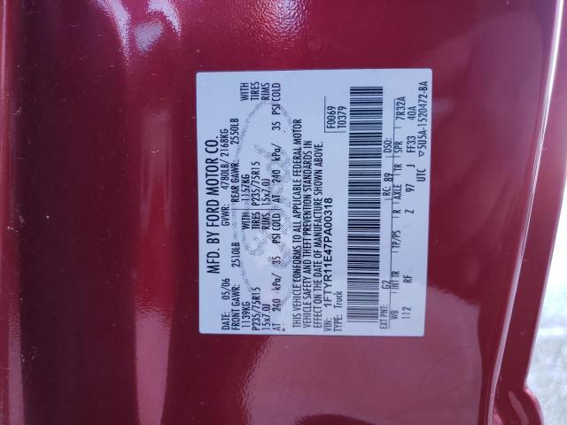Photo 10 from auction – 2007 FORD RANGER with VIN 1FTYR11E47PA00318