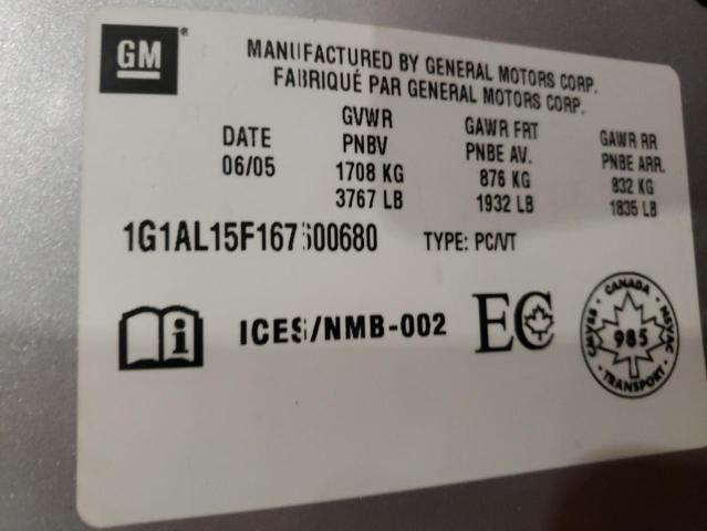 Photo 10 from auction – 2006 CHEVROLET COBALT LT with VIN 1G1AL15F167600680