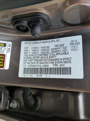 Photo 10 from auction – 2016 HONDA CR-V EXL with VIN 5J6RM4H70GL122865