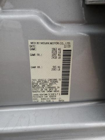 Photo 10 from auction – 2021 NISSAN ALTIMA SV with VIN 1N4BL4DV5MN338571