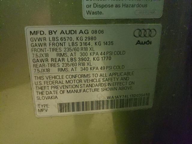 Photo 10 from auction – 2007 AUDI Q7 3.6 QUA with VIN WA1AY74L17D035458