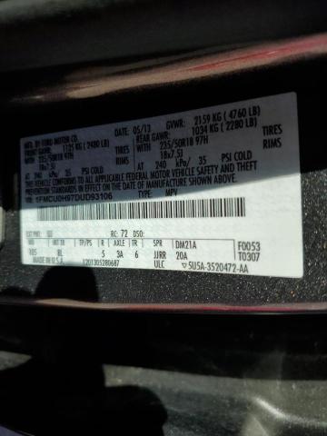 Photo 10 from auction – 2013 FORD ESCAPE SEL with VIN 1FMCU0H97DUD93106