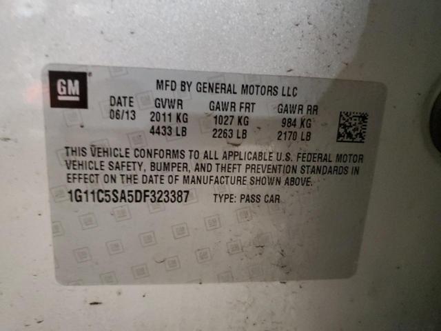 Photo 10 from auction – 2013 CHEVROLET MALIBU 1LT with VIN 1G11C5SA5DF323387