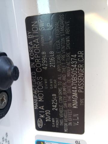 Photo 10 from auction – 2011 KIA OPTIMA LX with VIN KNAGM4A70B5054374