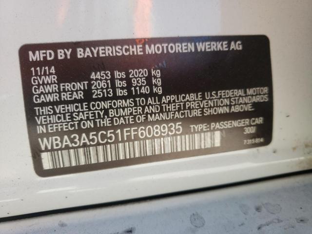 Photo 10 from auction – 2015 BMW 328 I with VIN WBA3A5C51FF608935