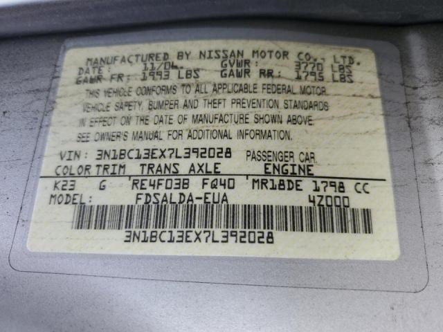 Photo 10 from auction – 2007 NISSAN VERSA S with VIN 3N1BC13EX7L392028