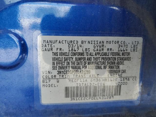 Photo 10 from auction – 2014 NISSAN VERSA NOTE with VIN 3N1CE2CP0EL431289