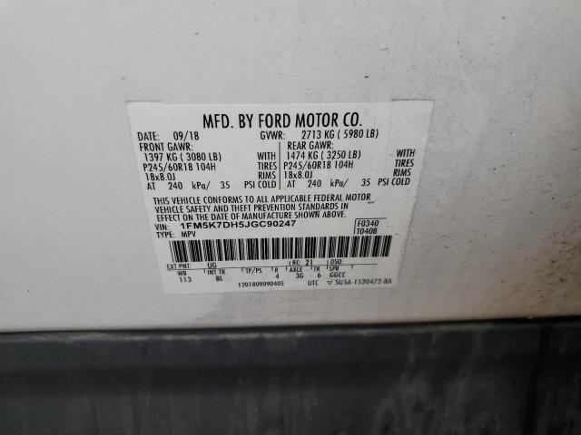 Photo 10 from auction – 2018 FORD EXPLORER X with VIN 1FM5K7DH5JGC90247