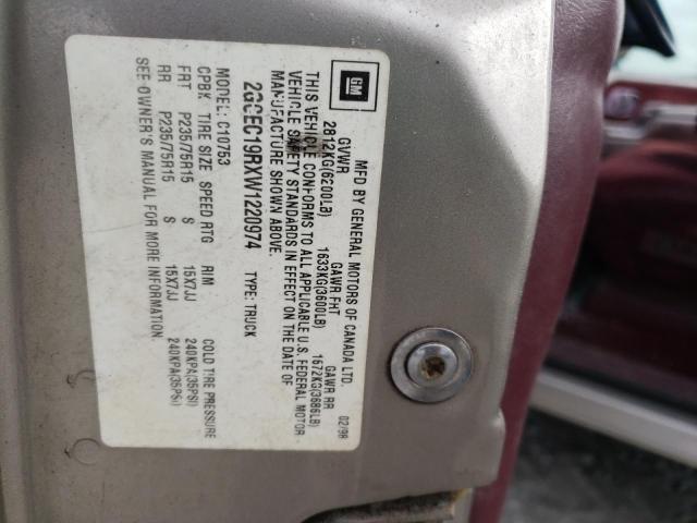 Photo 10 from auction – 1998 CHEVROLET SILVERADO with VIN 2GCEC19RXW1220974